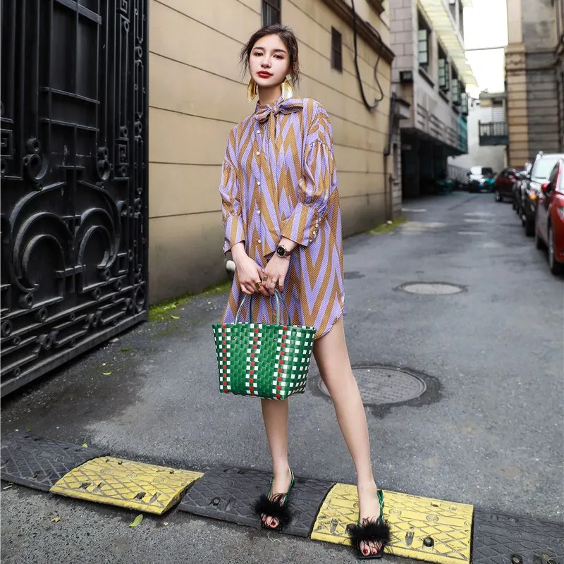 Мода 2019 летние женские кружевные платья рубашки на пуговицах с бантом мини