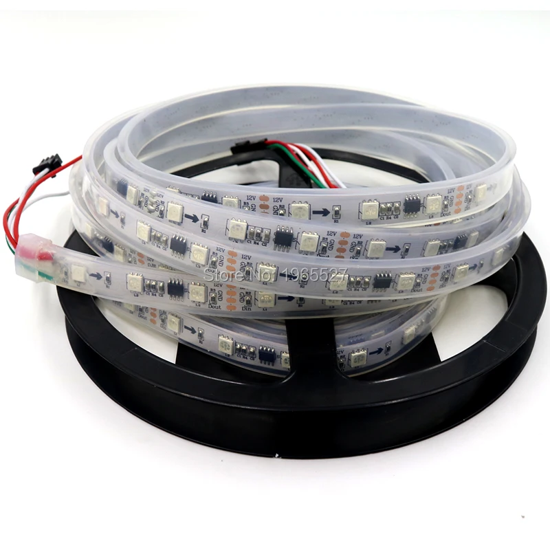12V 30/48/60 светодиодный s/m WS2811 полосы 5050 SMD RGB пикселей гибкие светодиодные ленты адресуемых цифровой Рождество