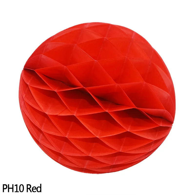 PH10red 5 шт./2/4/6/8 ''ячеистая структура мяч Бумага цветок Фонари для Одежда для свадьбы, дня рождения ткани Бумага сотовые шары Baby Shower Рождественский Декор - Цвет: PH10red