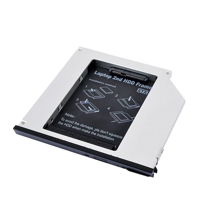 DeepFox Алюминий Optibay 2nd HDD Caddy 9,5 мм SATA 3,0 коробка для жесткого диска корпус DVD адаптер 2,5 SSD 2 ТБ для Dell E6400
