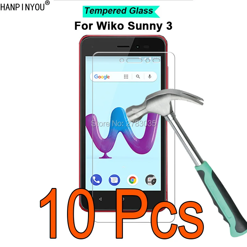 

10 шт./партия для Wiko Sunny 3 Sunny3 5,0 "9 H твердость 2.5D ультратонкая закаленная стеклянная пленка защитная пленка для экрана