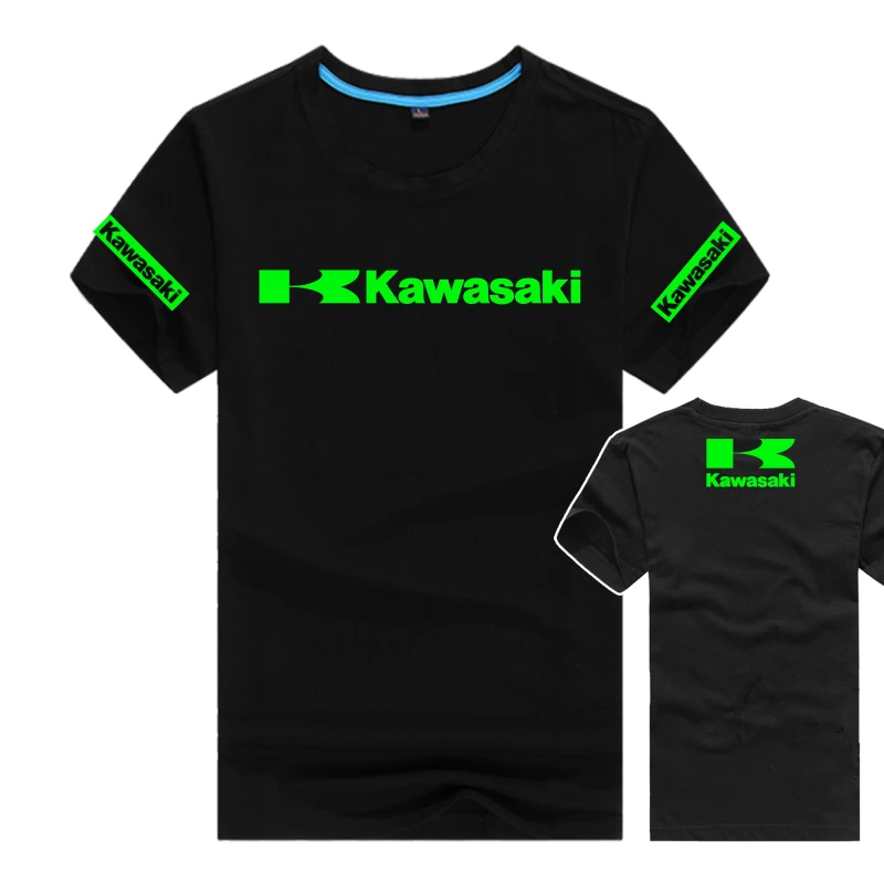 Бесплатная доставка мотоцикла kawasaki футболка motorcycle club Футболка Открытый Для