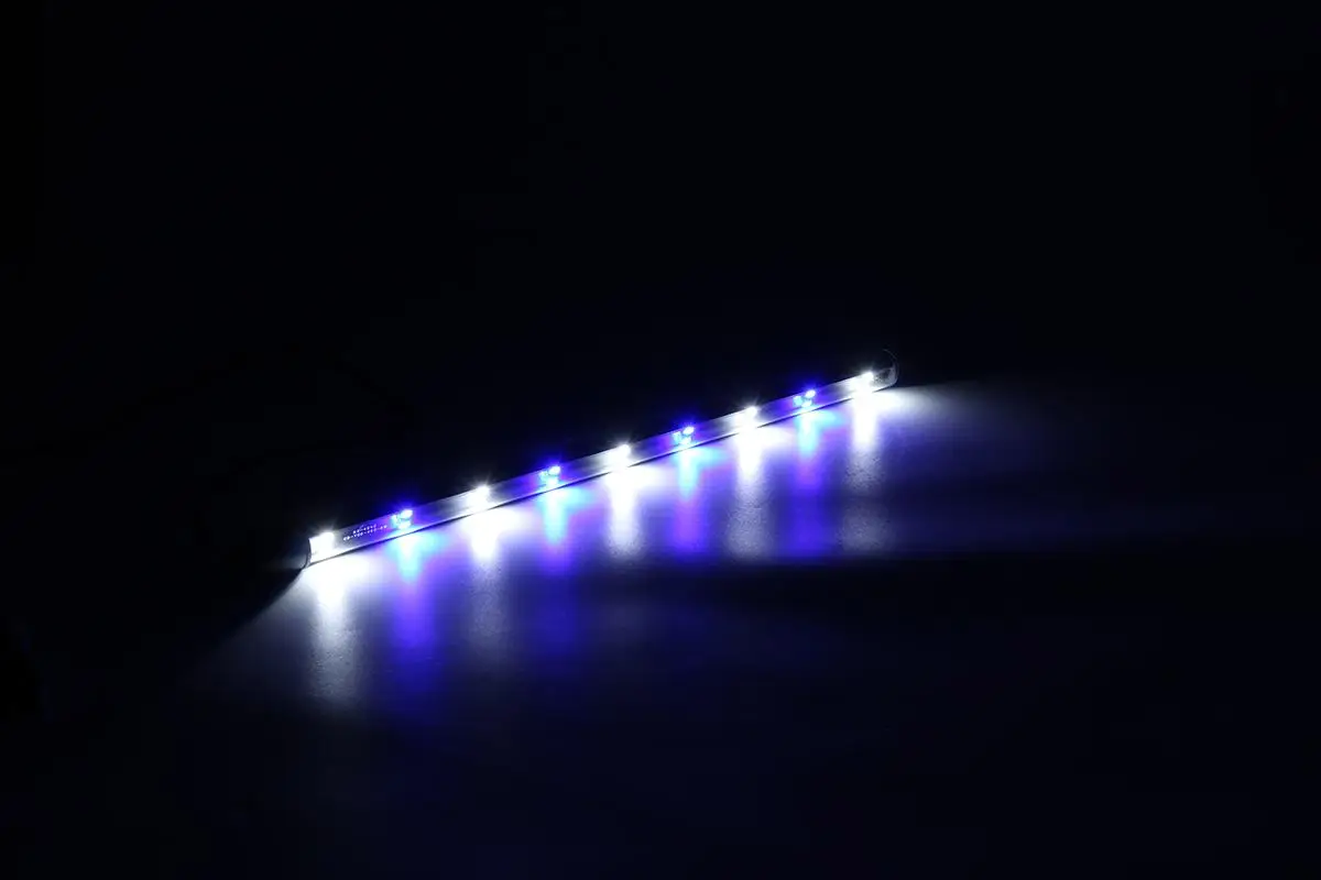 White with Blue 45 см Водонепроницаемый подводный погружной светодиодный светильник для аквариума, синий, белый, RGB, двухрядный светильник для аквариума, Полоска, светильник ing - Цвет: White with Blue