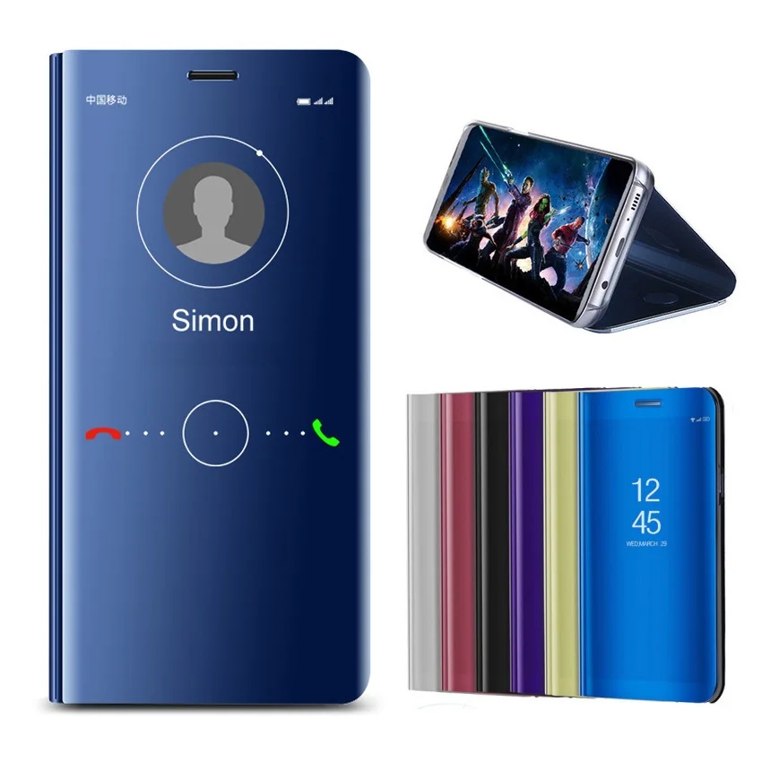 Умный зеркальный чехол для телефона Huawei P20 Pro P10 Plus P9 Lite флип Mate 20 10 9 кожаный задний