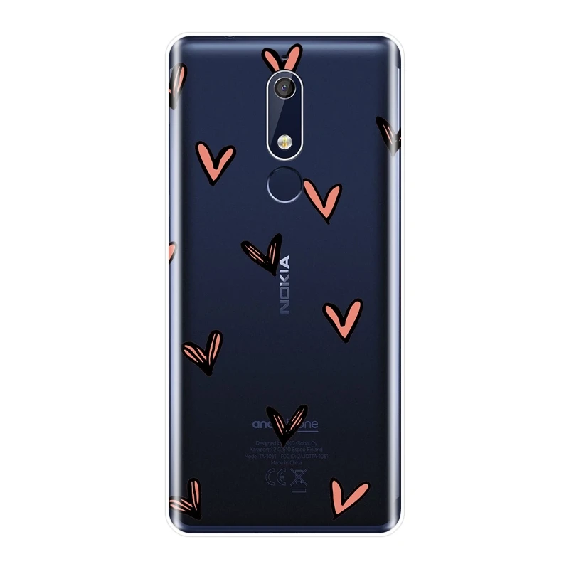 Силиконовый чехол с сердечками для Nokia 2 1 3 5 6 7 милый мягкий Plus | Мобильные телефоны