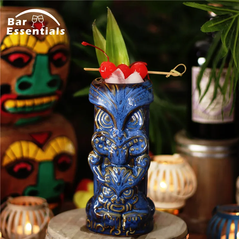 Новые Tiki кружки, Коктейльная чашка, кружка для вина, кружка для пива, напитков, керамическая кружка для попугая Tiki, 520 мл
