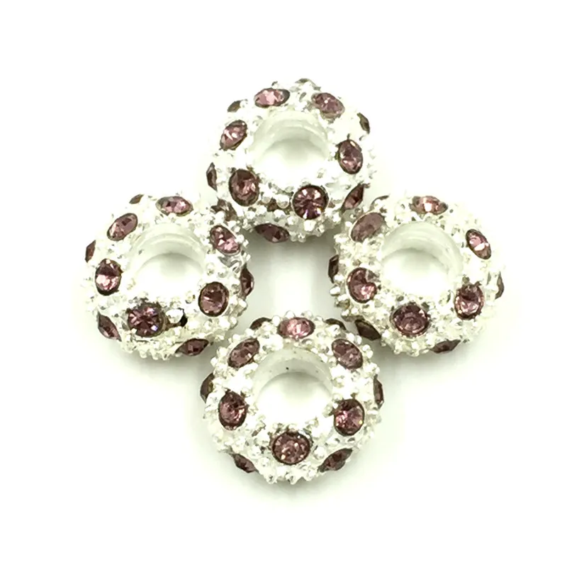 500 Шт. Оптовая Светло-Фиолетовый Горный Хрусталь Европейский Бусы Круглые Perles