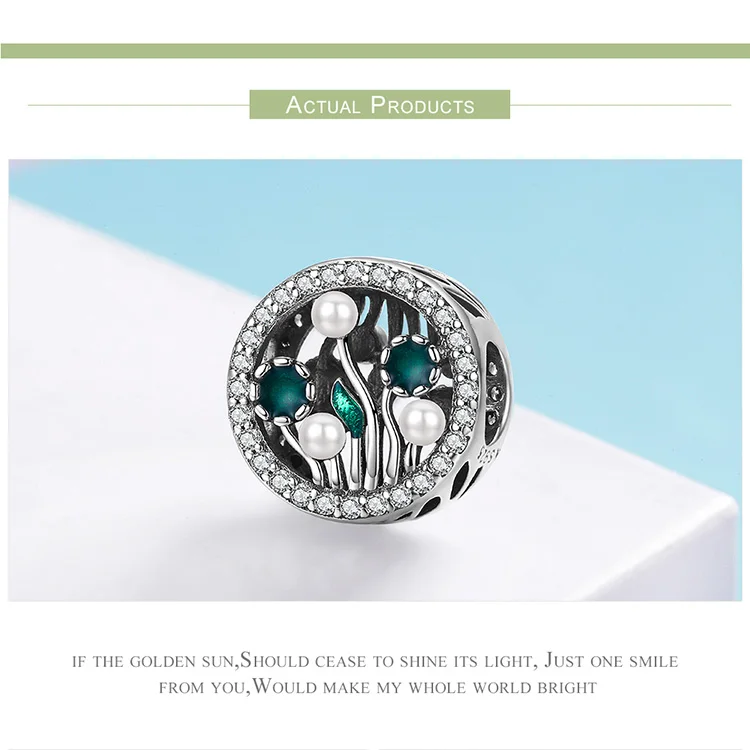 S925 серебро fit Pandora браслет зеленое дерево Маргаритка Карп мороженое гитара девушка бусины 925 CZ велосипед сердце перо глаз талисманы