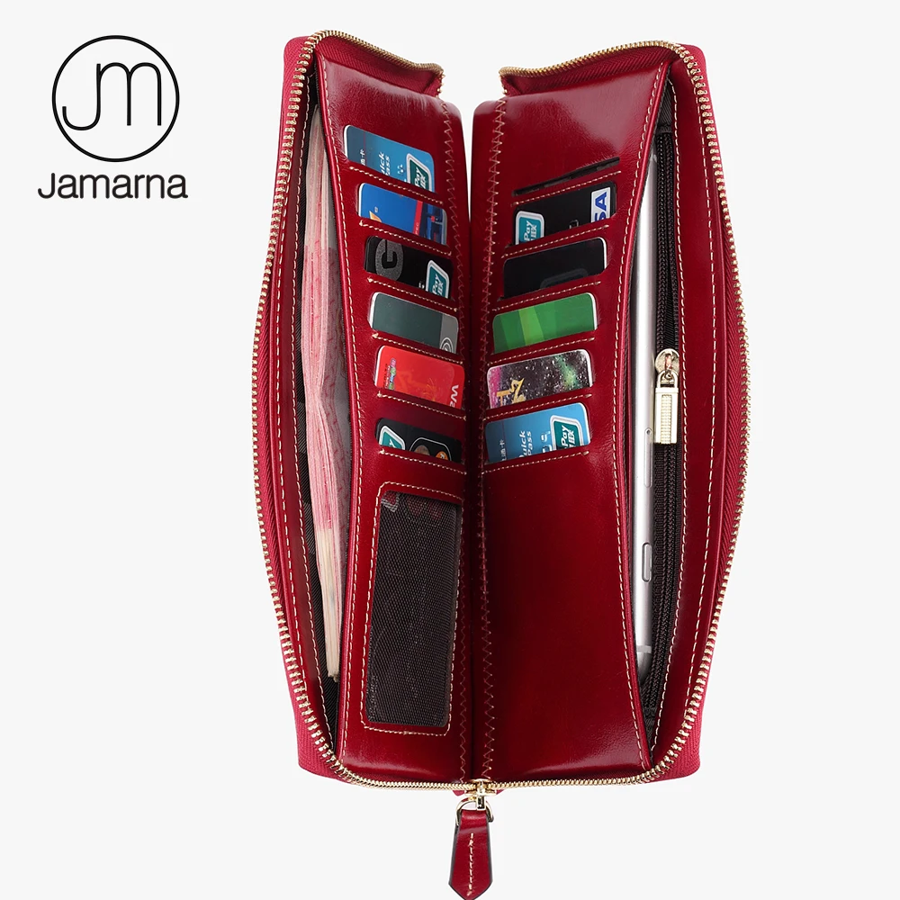 Jamarna 2017 Для женщин кошелек Пояса из натуральной кожи Длинный женский Браслет