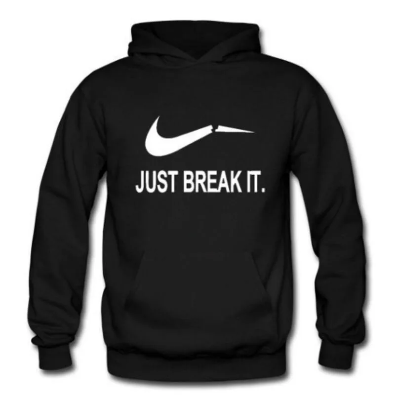 Зимние Just break it печатных Флисовые толстовки Для мужчин спортивный костюм с