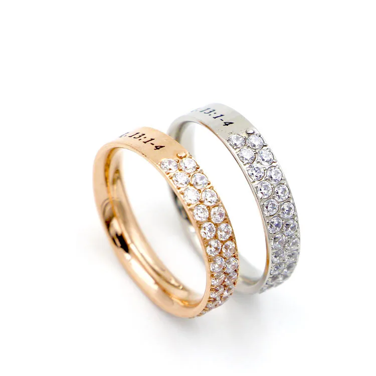 Женское кольцо с двумя кольцами Martick весеннее из нержавеющей стали 316L блестящим