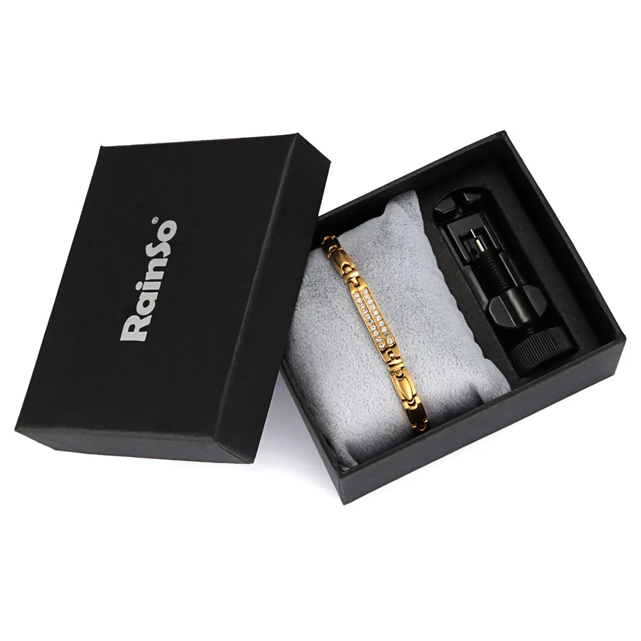 bracelet set RainSo Магнитный Браслеты и браслеты для Для женщин Циркон Кристалл Браслеты здорового ювелирных изделий для Для женщин био энергии голограмма Браслеты - Окраска металла: bracelet set