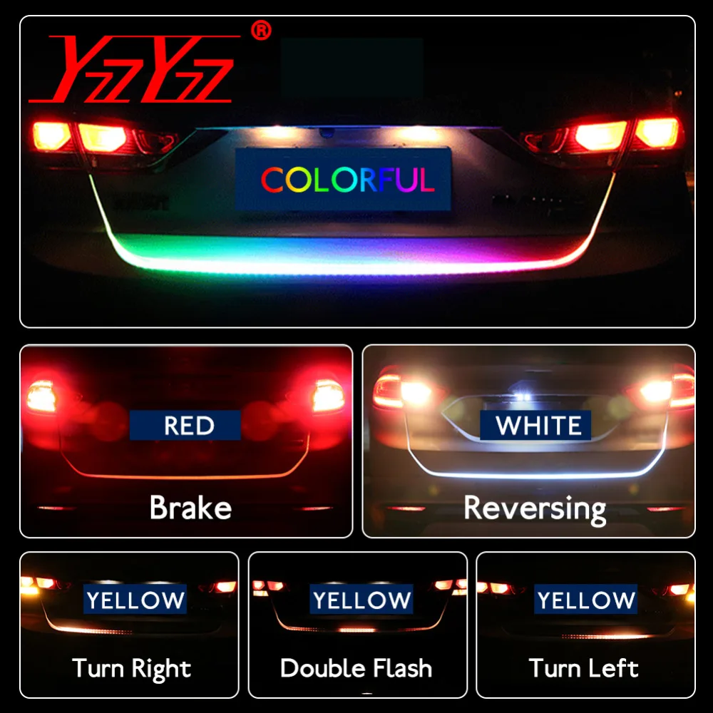 Автомобильный Стайлинг RGB светодиодный светильник для багажника багажная полоса