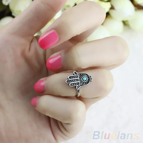 Женское серебряное кольцо Fatima Hamsa со сглаза для защиты|hand of fatima ring|silver womenring silver women