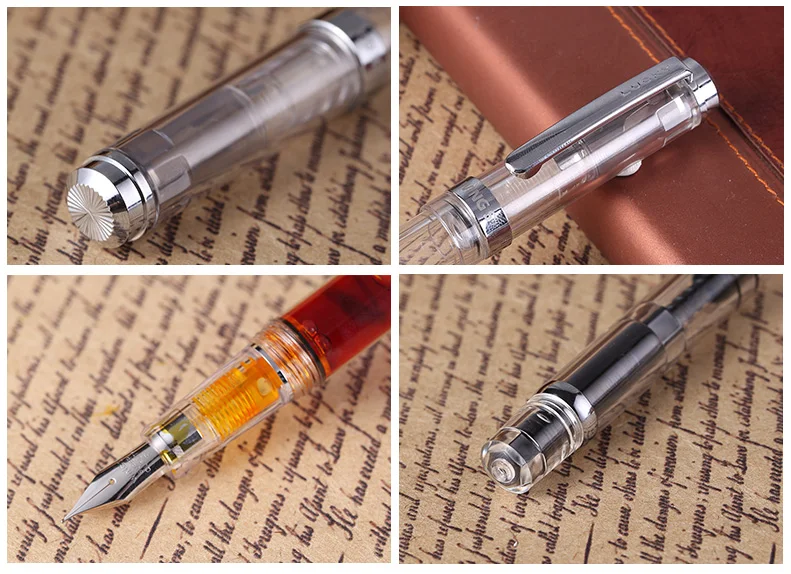 luxury 698 pistons type Resin Fountain Pen lead Office stationery 0.5 nib calligraphy ink Pens gift | Канцтовары для офиса и