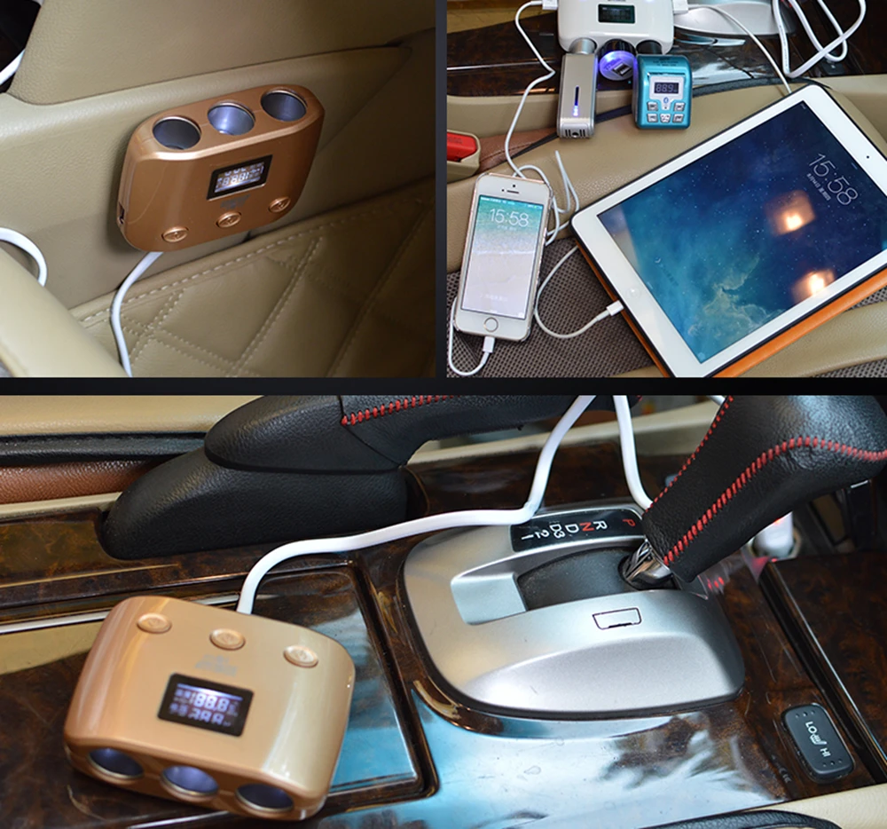 Адаптер питания прикуривателя с 3 разъемами 12 В/24 В разветвитель выхода