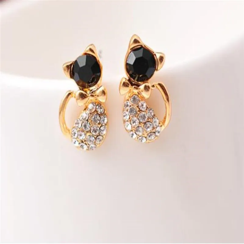 Женские серьги гвоздики в виде ананаса милая кошка кролик Серебристые золотого