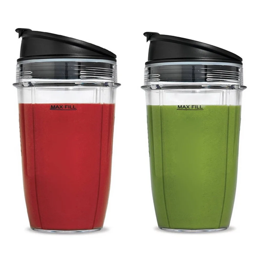 Behogar 18oz Transparent Plastic Replacement Cup Part Accessories for Nutri Ninja 900W 1000W Blender Juicer |