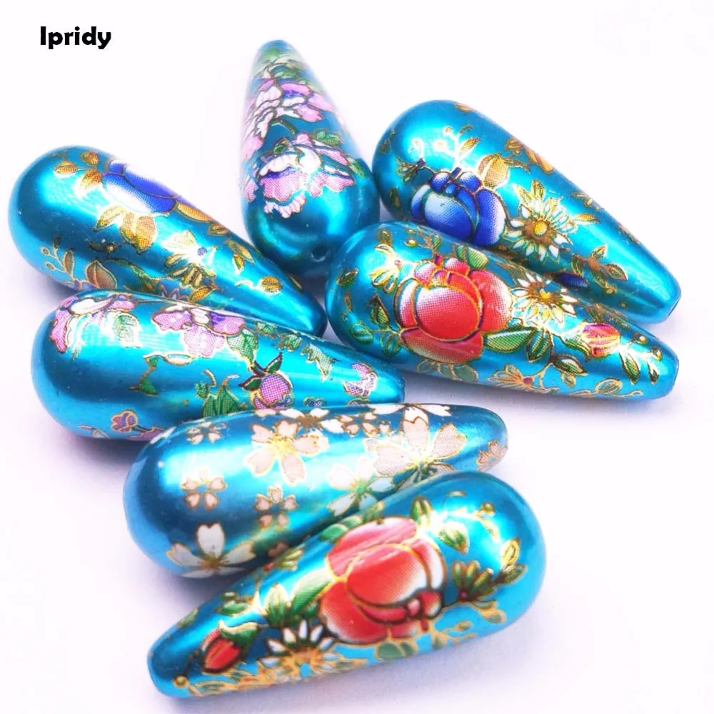 Японская картина Aqua винтажная японская цветная с рисунком в форме капель цветком