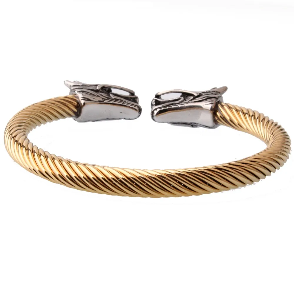 Новый мужской Эластичный регулируемый браслет серебряного цвета с головой