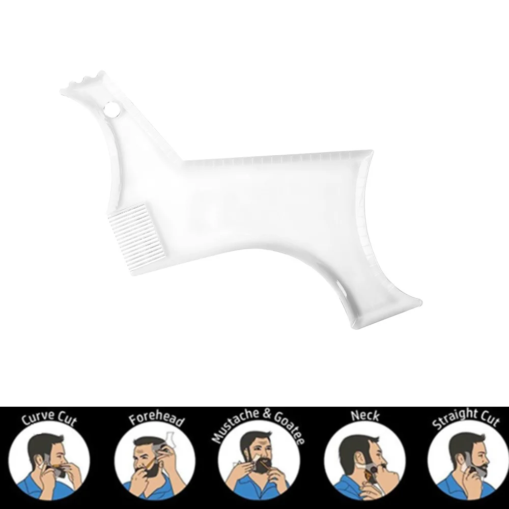 1 шт. гребень для укладки бороды мужчин прозрачный черный триммер Шаблон трафарет