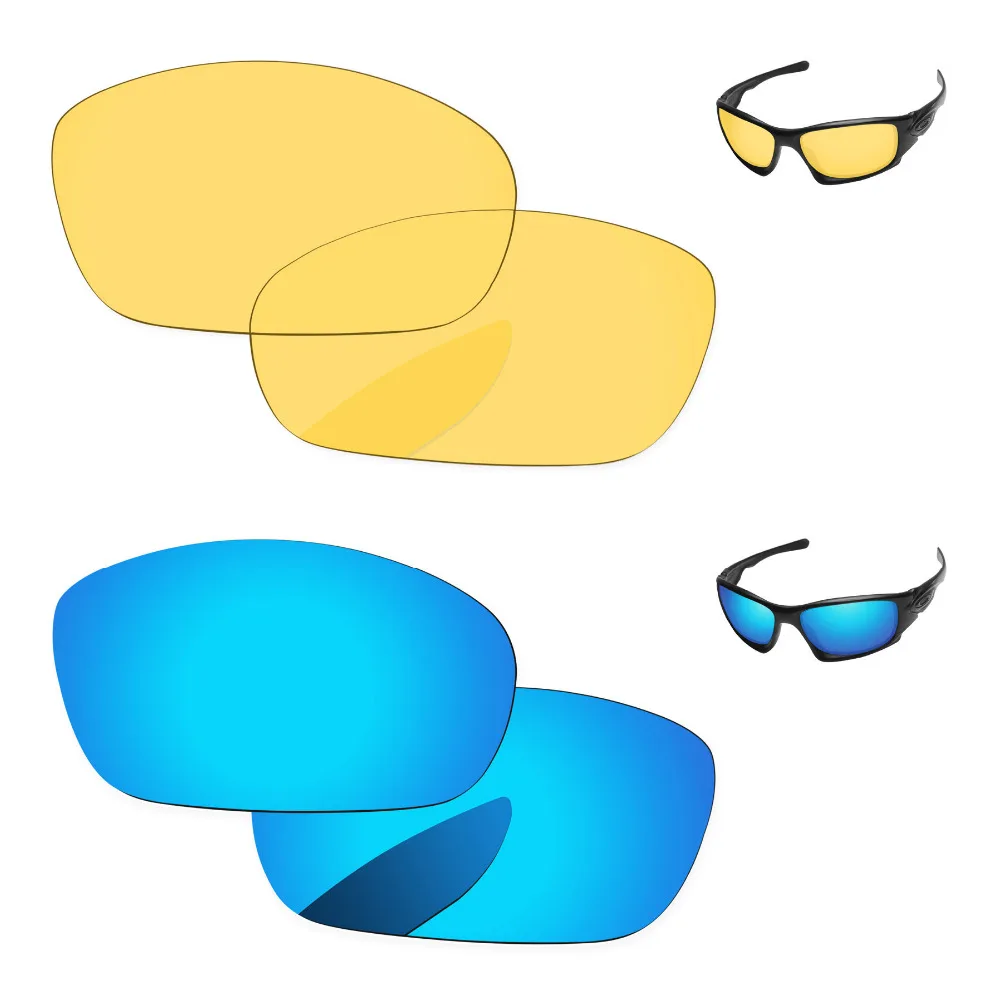 

Ice Blue & Crystal Yellow 2 пары сменных линз для десяти солнцезащитных очков 100% UVA & UVB защита
