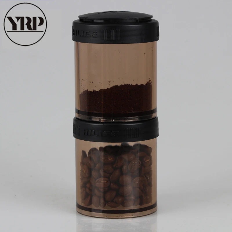 YRP высокое качество пластиковый Многослойный черный портативный кофе порошок