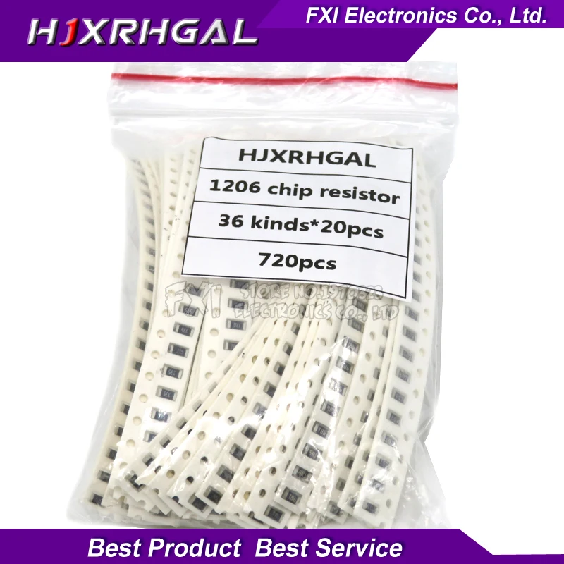 36 значений * 20 шт. = 7 1206 SMD комплект резисторов 1/4 Вт 0 25 5% 1 Ом ~ 10 МОм набор