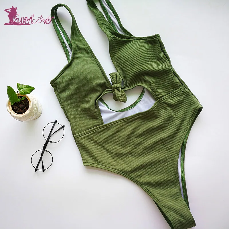 Lurehooker сексуальный цельный купальник открытая спина с бантом полосатый Летний