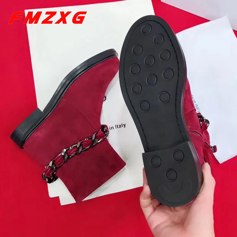 Женские ботинки для отдыха высококачественные модные на цепочке