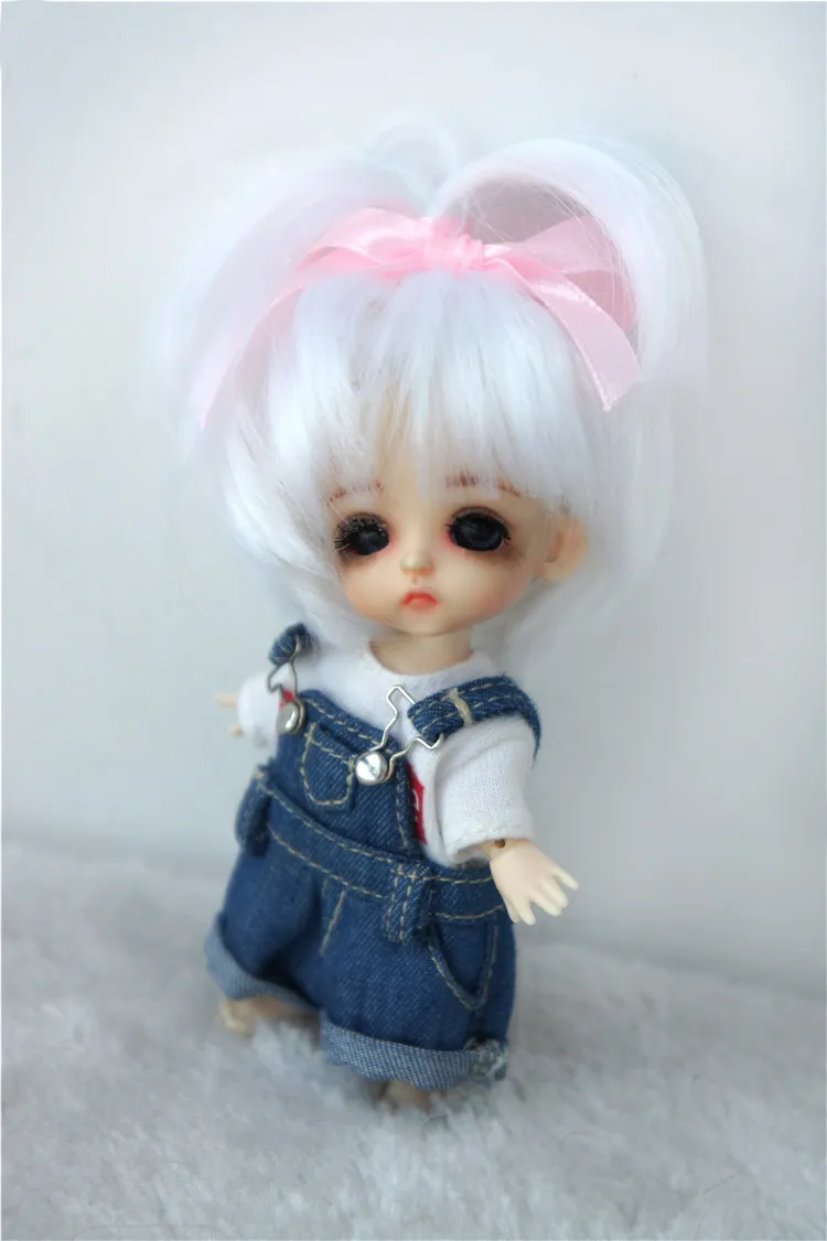 JD002 1/12 1/8 милый фонтан синтетический мохеровый BJD wigsuit для размера 3-4 дюймов 4-5 дюймов 5-6 дюймов куклы модные аксессуары - Цвет: 3-4inch White SM101