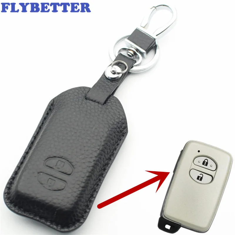 FLYBETTER чехол для ключей с кнопками из натуральной кожи 2 Toyota Camry/Crown/high Lander/Prado/Land