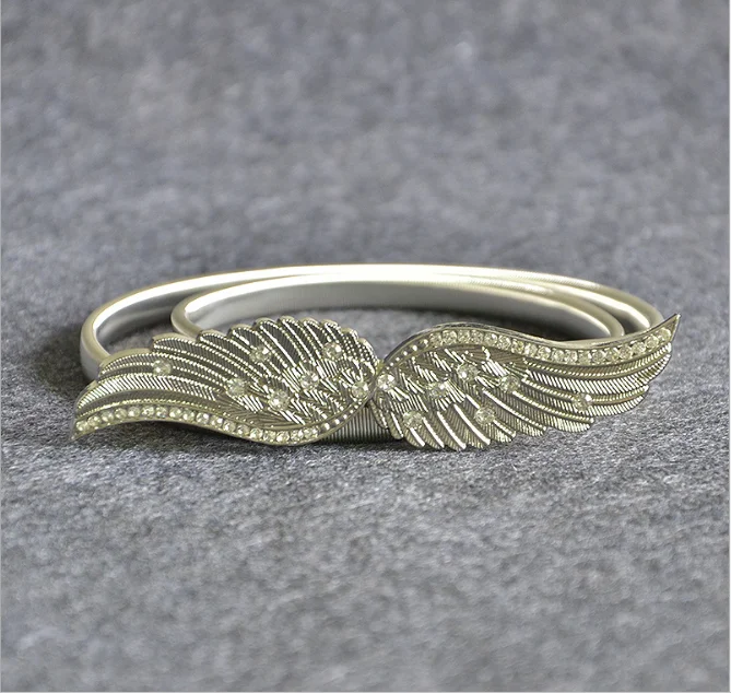 Ремень женский эластичный с крыльями ангела модный тонкий дизайнерский пояс