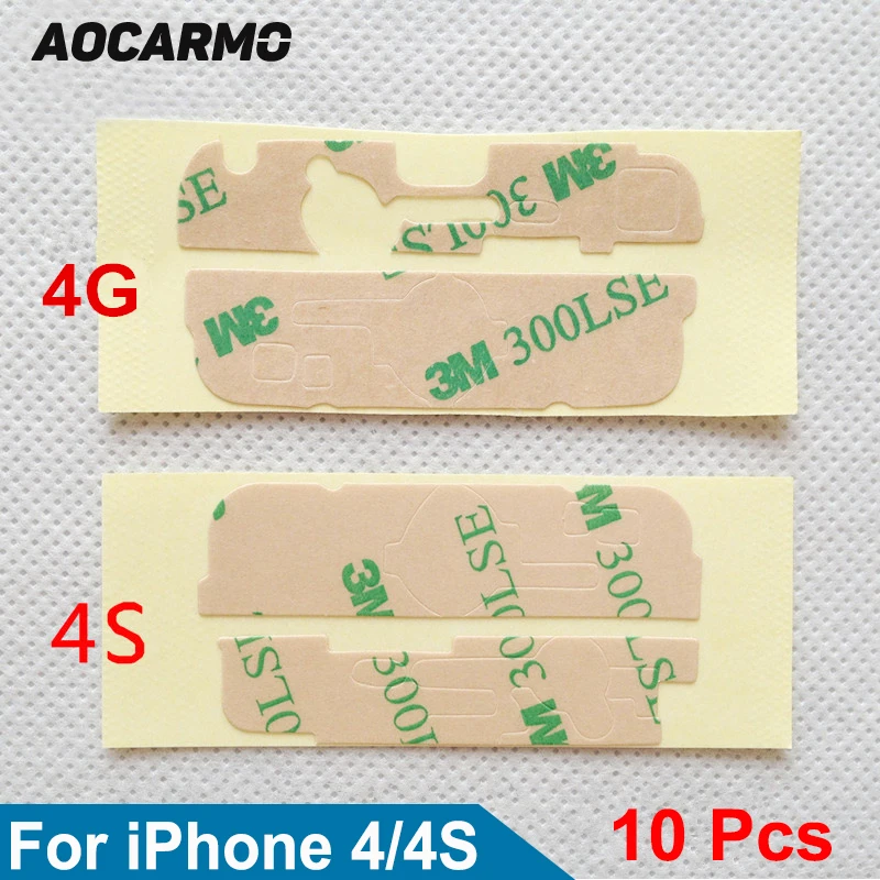 Aocarmo 10 компл./лот передняя рамка ЖК-дисплей экран наклейка клей для iPhone 4 4S 300LSE 4G