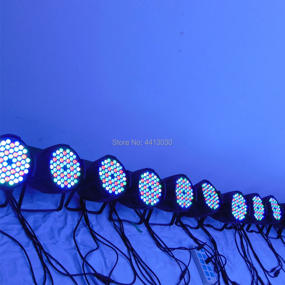 8 шт./лот Горячая продажа черный LED Par Can 64 RGB 54x3W люстра Прямая с фабрики|Эффект