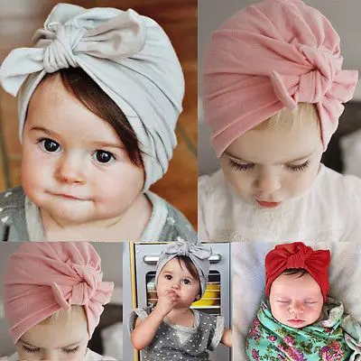 2017 Newborn Baby Toddler Kid Boy Girl Bowknot Beanie Hat Cap Hair Accessories(Bowknot need Bind BY yourself) | Детская одежда и