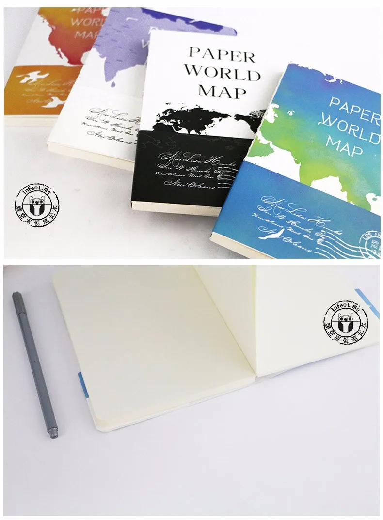 New Sketchbook Diary Drawing Painting 80 Sheets Creative Trends Map Series Hand Notebook Office school supplies Gift