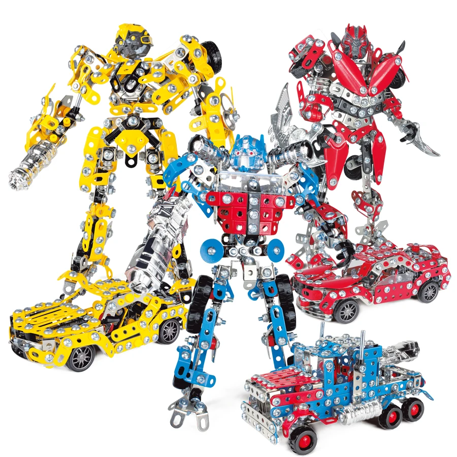 Сборная модель робота автомобиля сделай сам набор металлических блоков