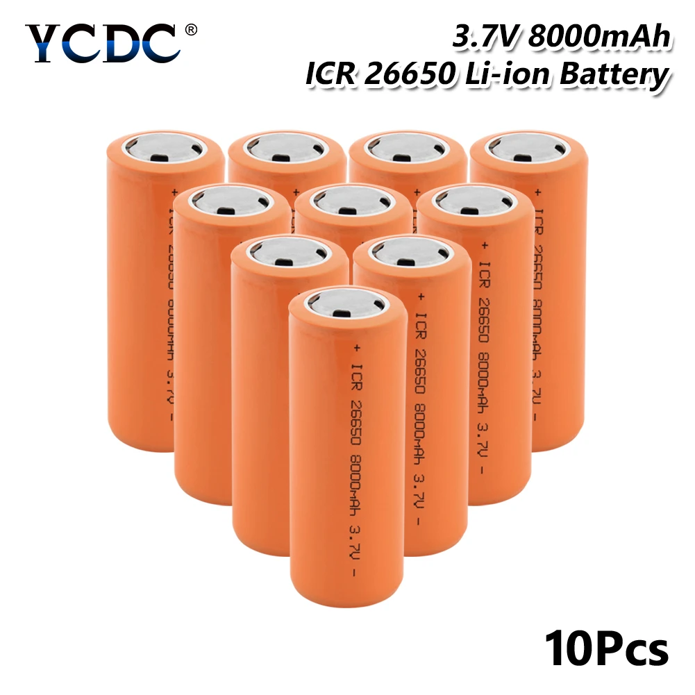 26650 батарея 3,7 V 8000mAh литий-ионная аккумуляторная батарея безопасные батареи промышленного использования батарея питания большой ток разряда