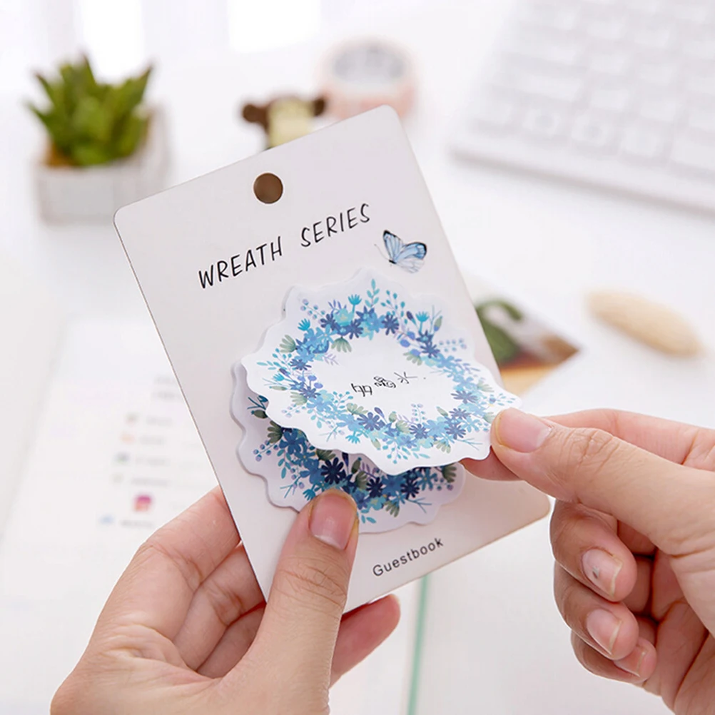 Новый корейский Kawaii цветок Венок Липкие заметки креативный почтовый блокнот