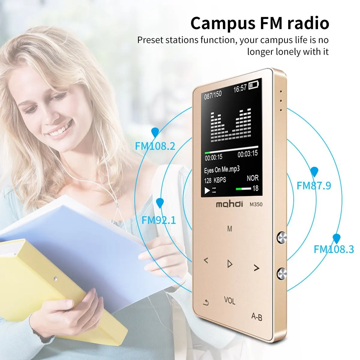 Top Deals New Metal Bluetooth Sport MP3 Player Portable Audio 8GB with Built-in Speaker FM Radio APE Flac Music | Электроника