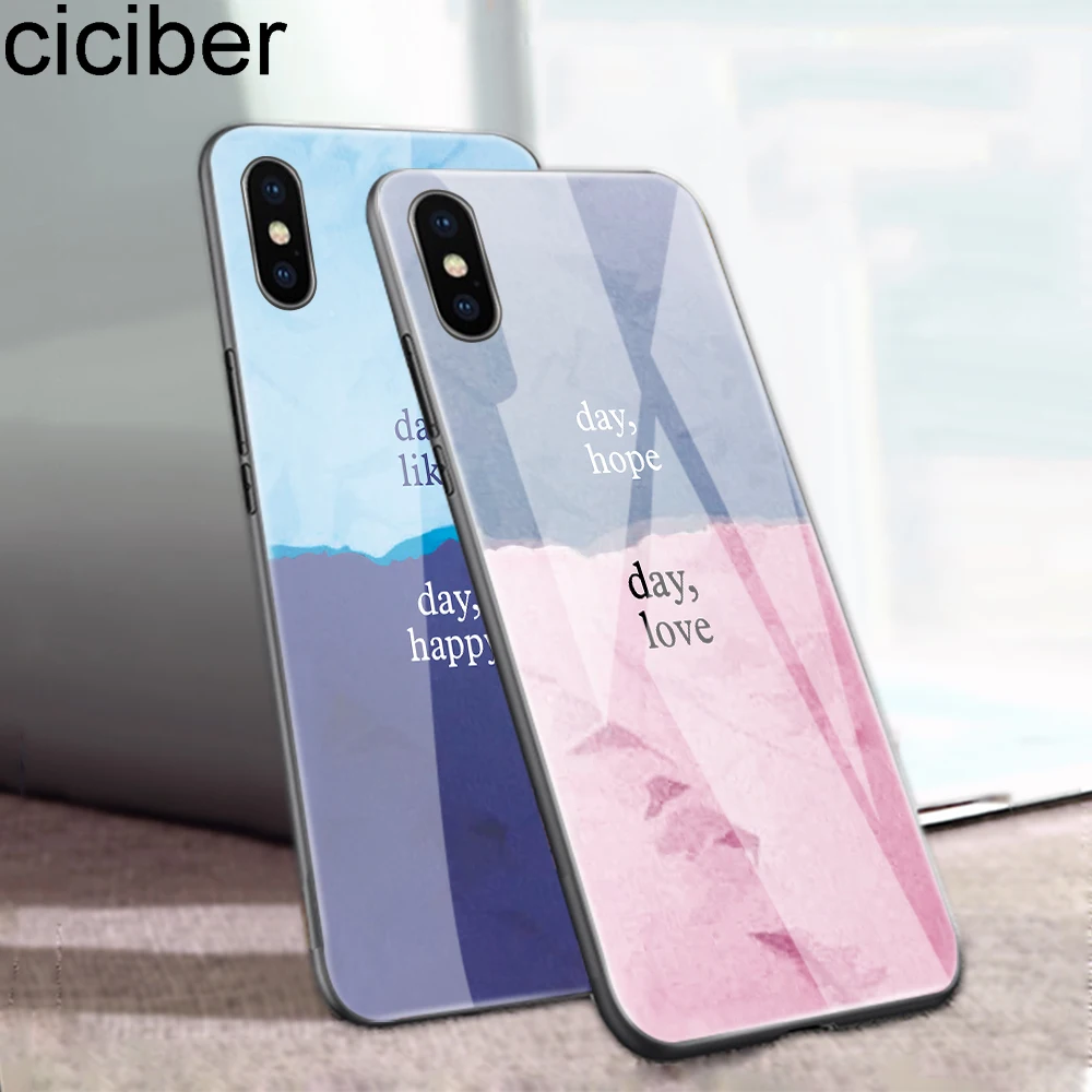 Ciciber чехлы из стекла для Iphone 11 Pro XR X XS MAX задняя крышка iPhone 7 8 6 6S Plus день Надеюсь