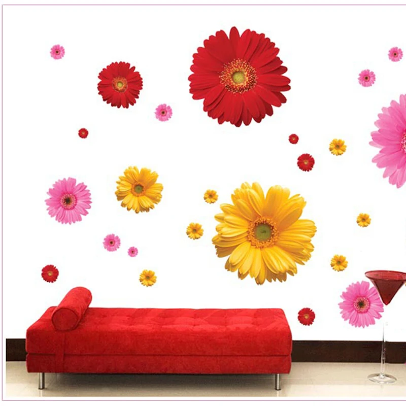 3 дизайн маленькая Сакура цветок наклейки на стену спальня комната ПВХ наклейка