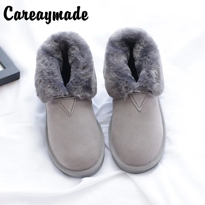 

Careaymade-Winter snow boots, women short tube lovely Korean version kicking low boots, thickened cotton boots,7 colors