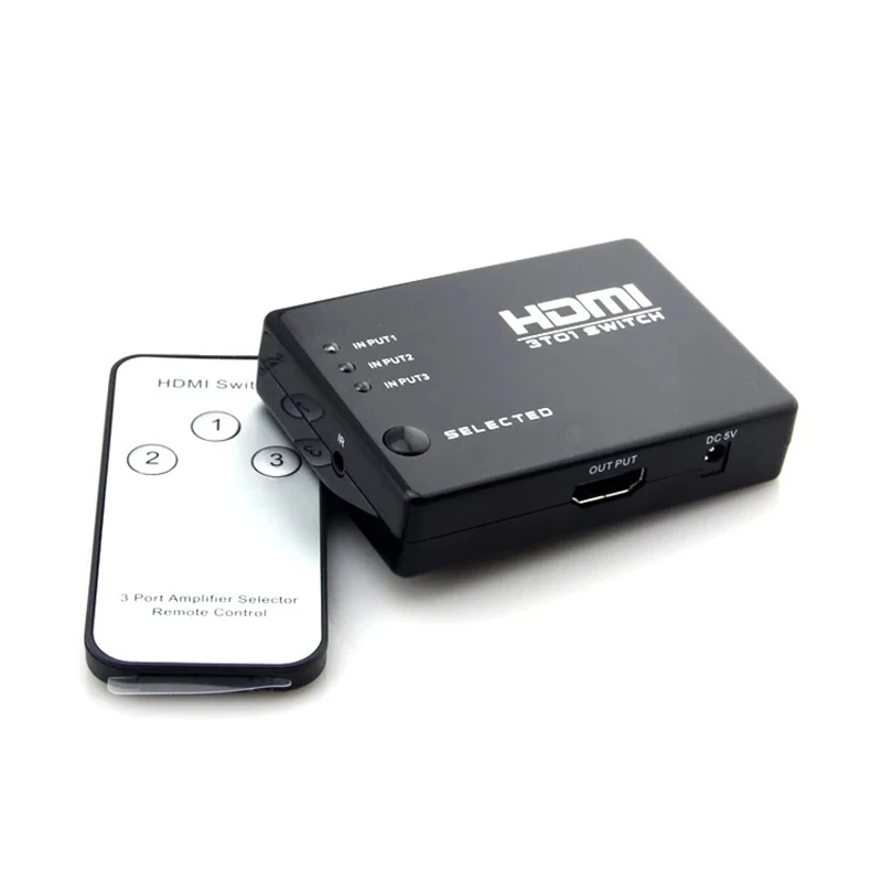 3 in 1 1080P Rankman HDMI разветвитель HDMI концентратор 3 или 5 портов переключатель в 1 1080P 4K HDMI коммутатор 3X1 5X1 с ИК-пультом дистанционного управления для HDTV DVD PS3 - Цвет: 3 in 1 1080P