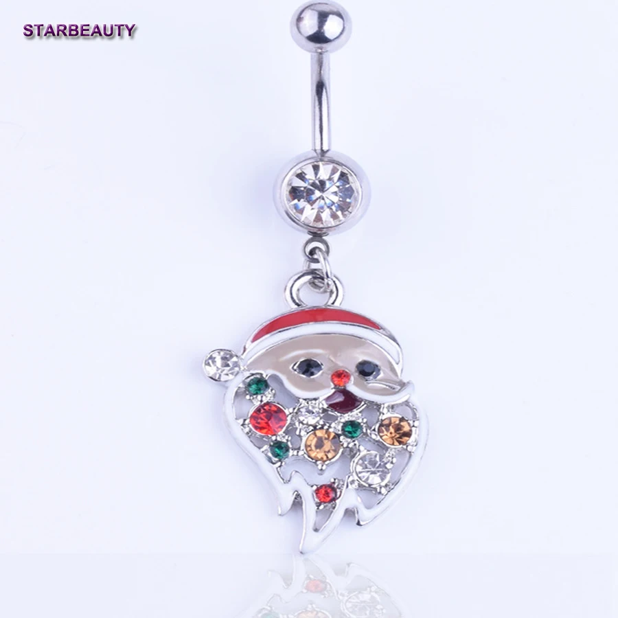 С Рождеством! Фигурка Санта Клауса пирсинг пупка номбрил кольца сексуальный