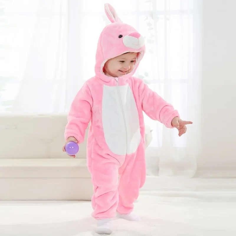 Панда Kigurumi Пижама для малышей Комбинезоны новорожденных комбинезон кролик