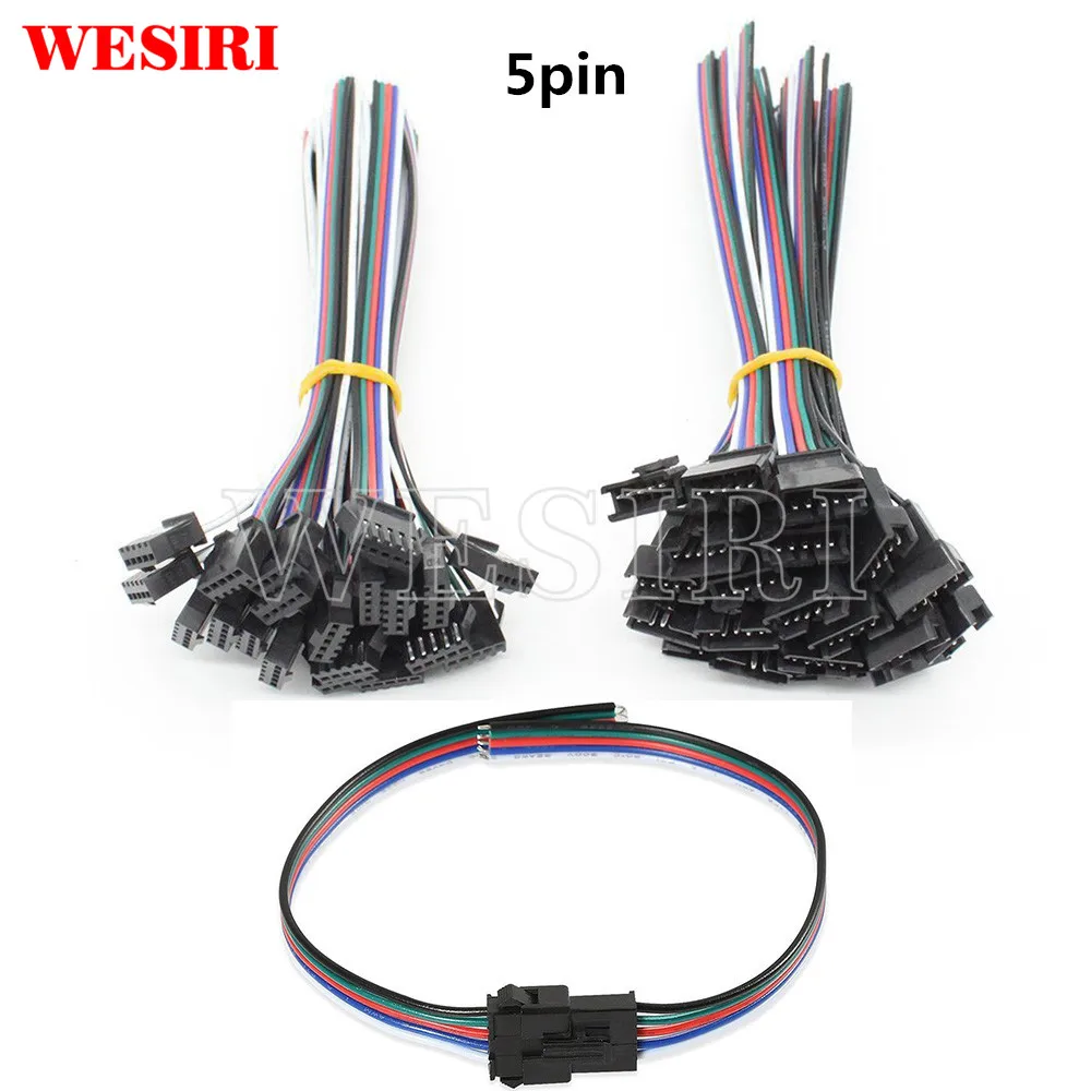 5-100 Pairs 2pin 3pin 4pin 5 pin JST SM Male/Female Connecter with 15cm Wire for LED Strip Light Lamp Driver | Лампы и освещение