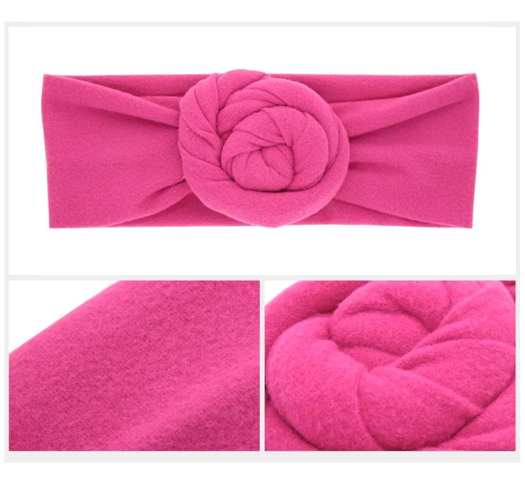 

10Pcs/lot New Flower head band elastic cotton Kids headwrap Floral bead turban Newborns shower gift Newborn headbands