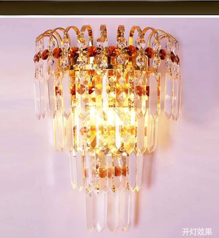 Современная роскошная декоративная настенная лампа K9 Хрустальный золотой